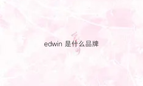 edwin 是什么品牌